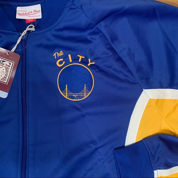 NWT MITCHELL & NESS GOLDEN STATE WARRIORS BLUE WARM UP JACKET Size 2XL Curry - Picture 4 of 6